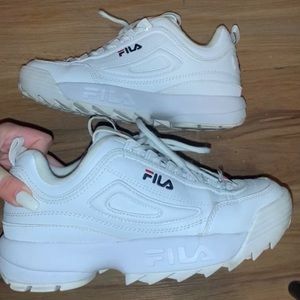 White Filas size 6